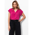 Blouse Unie Femme - Rose Uni Colore