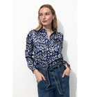 Chemise Satinée Motif Jacquard - Bleu Imprime