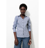 Camisa Popelina Lisa - Azul De Rayas