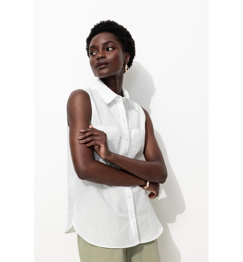 Chemise sans Manches Femme - Naturel Uni Clair