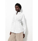 Chemise Cintrée en Popeline - Blanc Uni Clair