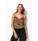 Top à Fines Bretelles Femme - Marron Imprime