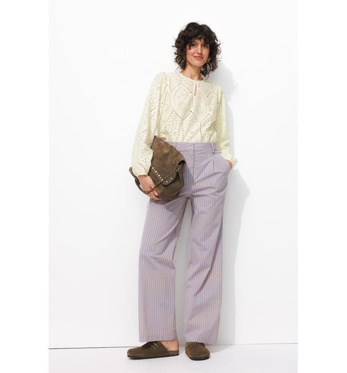 Blouse en Broderie Anglaise - Naturel Uni Clair