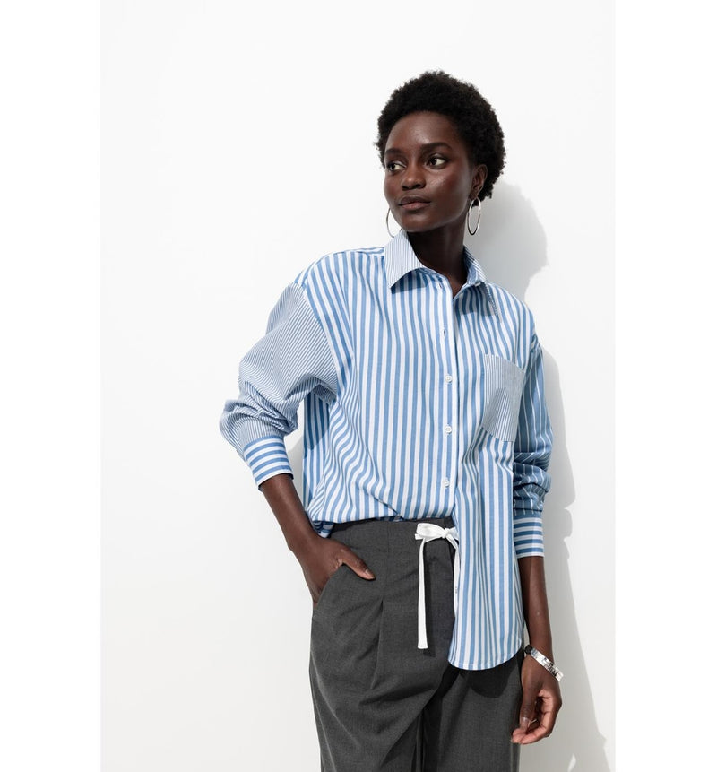 Chemise Rayée Femme - Bleu Raye