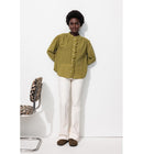Chemise Légère en Coton Femme - Vert Uni Colore