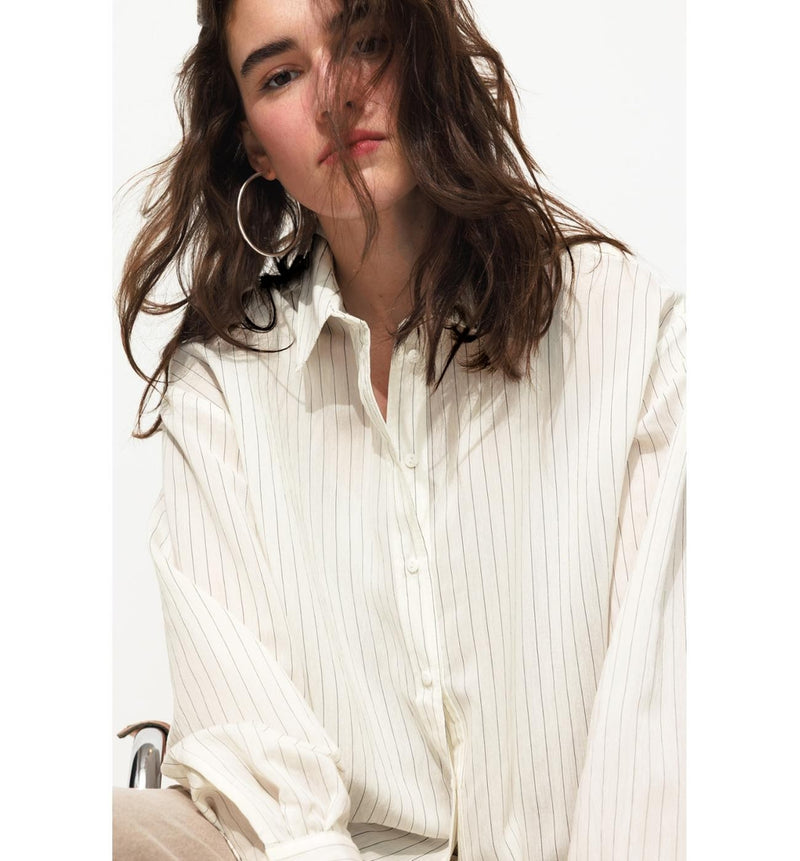 Chemise Rayée Femme - Noir Raye