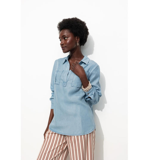 Blouse en Lyocell Femme - Jeans Uni Clair