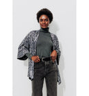 Veste Kimono à Paillettes - Noir Imprime