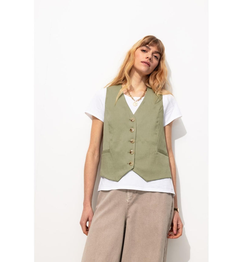 Veston Uni Femme - Kaki Uni Clair