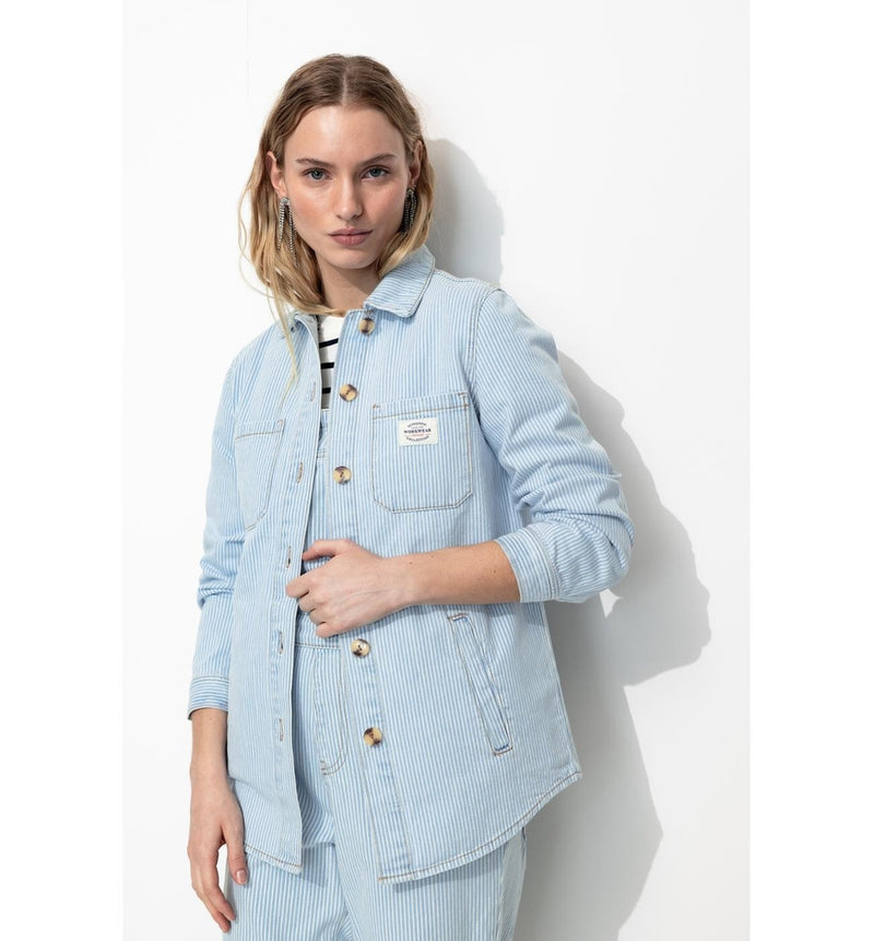 Alma Veste Surchemise Rayée - Naturel Raye