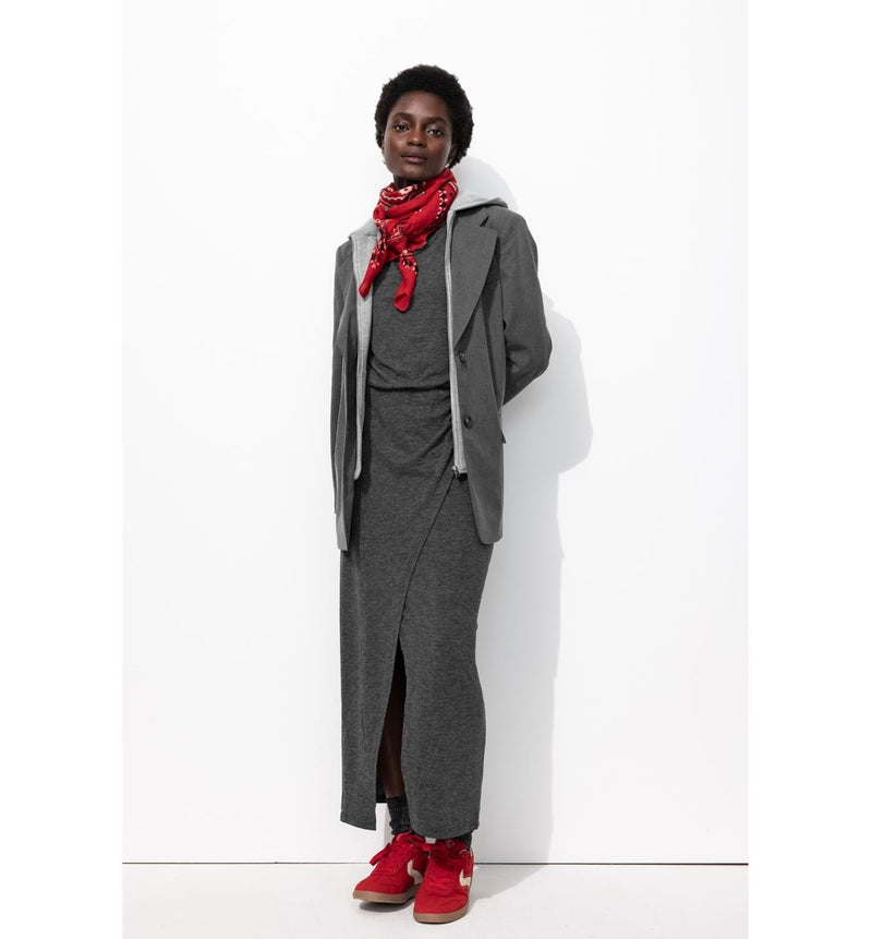 Veste de Tailleur à Capuche - Gris Uni Clair