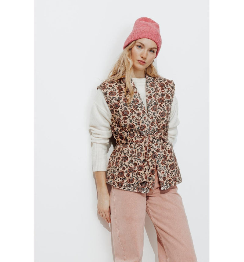 Veste Matelassée sans Manches - Multicolore Imprime