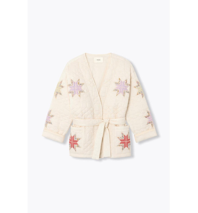 Veste-kimono Matelassée Femme - Naturel Imprime