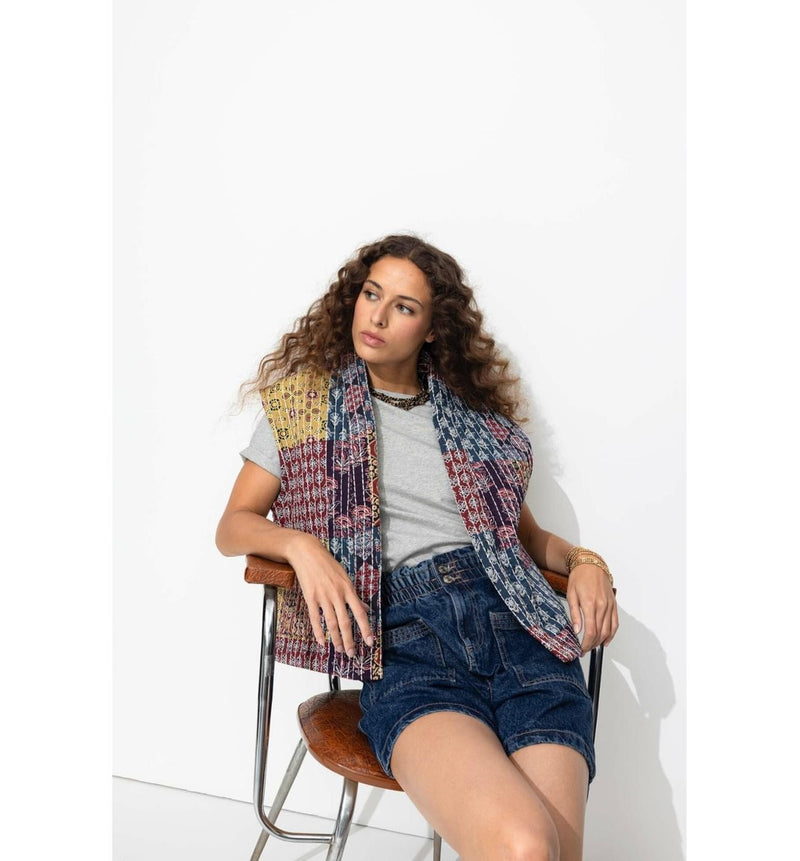 Veste Matelassée sans Manches - Multicolore Sans Rgt