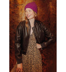 Bomber en Simili Femme - Marron Uni Fonce
