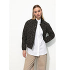 Bomber Jacquard Léopard Femme - Gris Uni Fonce