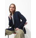 Veste de Tailleur Côtelée - Bleu Uni Fonce