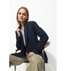 Veste de Tailleur Côtelée - Bleu Uni Fonce