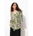Veste Kimono Imprimée Femme - Kaki Uni Fonce