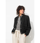 Bomber Épaulé Uni Femme - Noir Uni Fonce