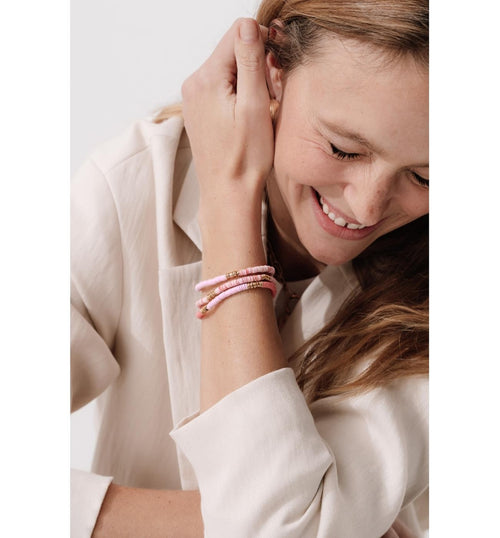 3 Bracelets Surfeuse à Sequins - Jaune Uni Colore