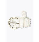 Large Ceinture Tressée Femme - Blanc Uni Clair
