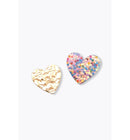 2 Broches Coeurs Femme - Jaune Uni Colore