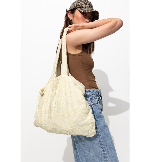 Tote-bag en Éponge Femme - Naturel Uni Clair