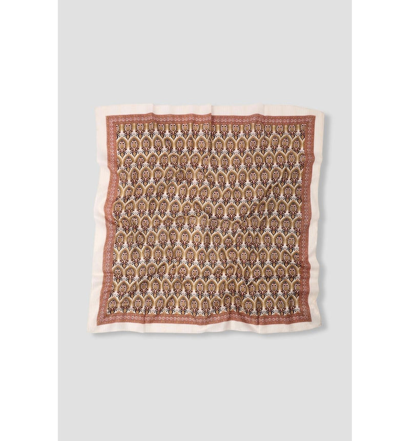 Grand Foulard Carré Imprimé - Jaune Imprime