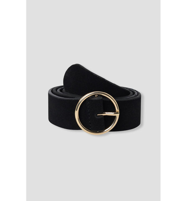 Ceinture en Cuir Suédé Femme - Noir Uni Fonce