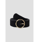 Ceinture en Cuir Suédé Femme - Noir Uni Fonce