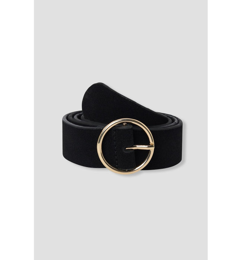Ceinture en Cuir Suédé Femme - Noir Uni Fonce