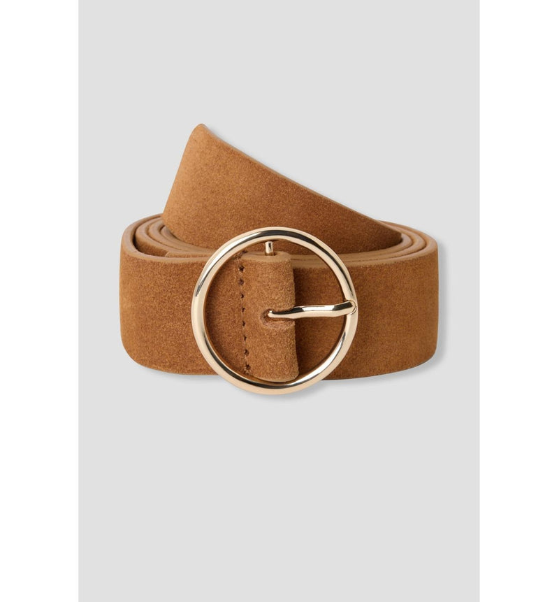 Ceinture en Cuir Suédé Femme - Grège Uni Clair