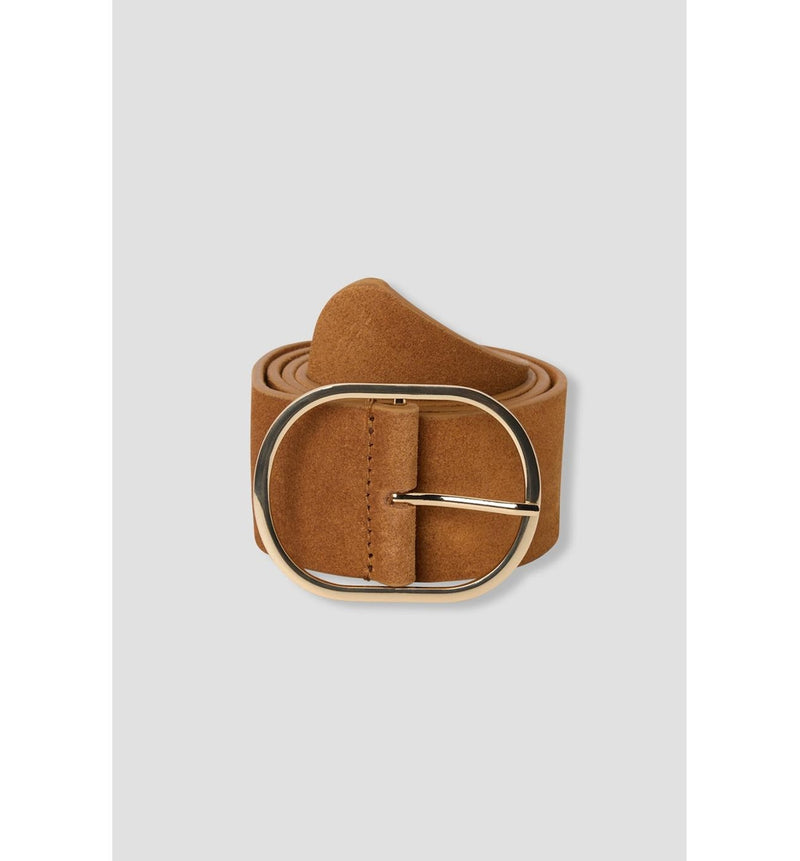 Ceinture en Cuir Suédé Femme - Grège Uni Clair