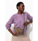 Sac Pailleté en Cuir Femme - Grège Imprime