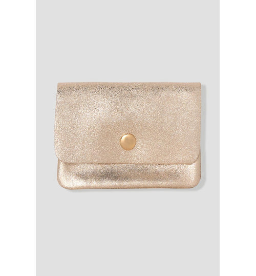 Petit Porte-monnaie Cuir Irisé - Jaune Uni Colore