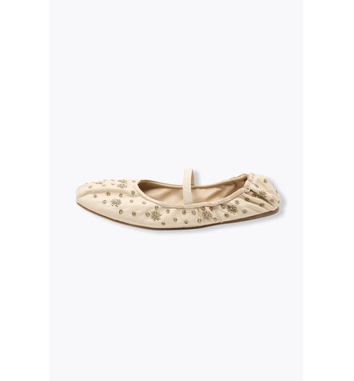 Ballerines-babies Cuir Perlé - Naturel Uni Clair