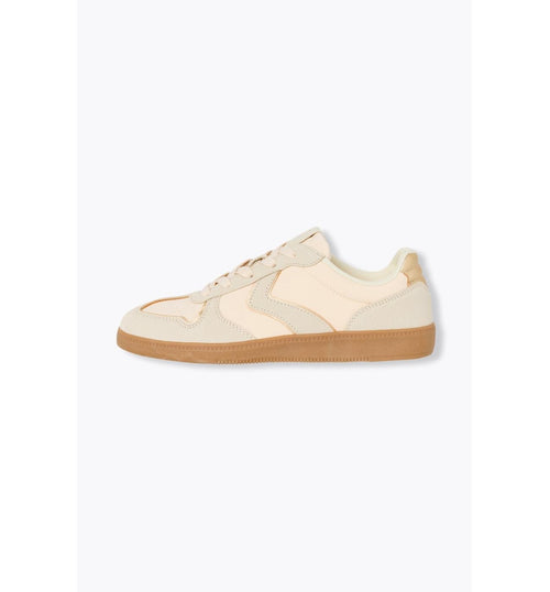 Baskets Bicolores Femme - Naturel Uni Clair