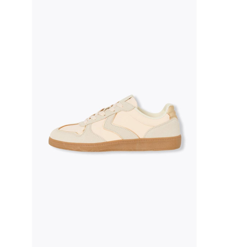 Baskets Bicolores Femme - Naturel Uni Clair