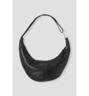 Sac Croissant en Cuir Femme - Noir Uni Fonce