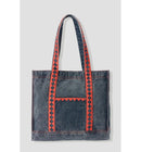 Tote-bag en Jean Brodé - Jeans Uni Fonce