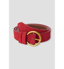 Ceinture en Cuir Femme - Rouge Uni Colore