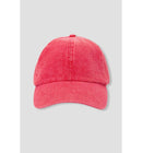 Casquette en Jean Délavé Femme - Rouge Uni Colore