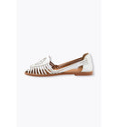 Sandales Plates en Cuir Femme - Blanc Uni Clair