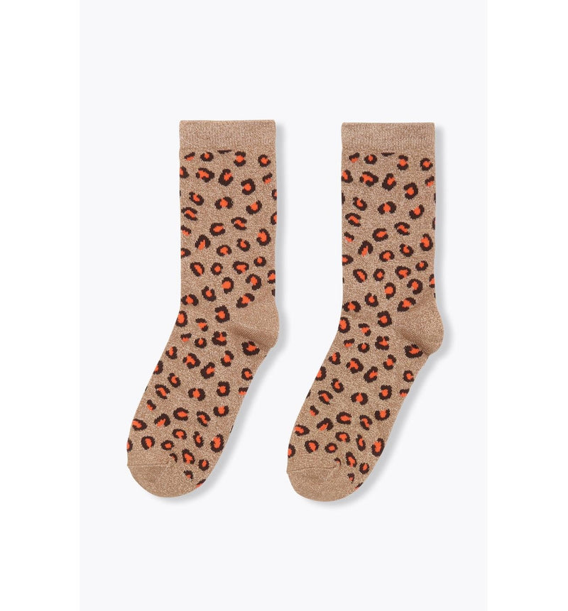 Chaussettes Léopard Femme - Grège Imprime