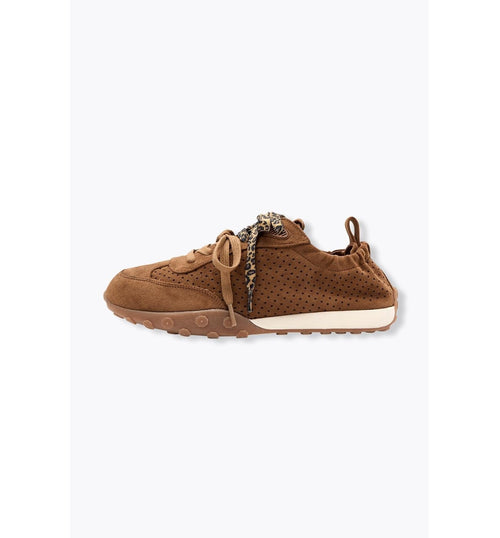 Baskets Perforées Femme - Marron Uni Fonce