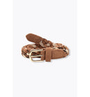 Ceinture Tressée en Cuir - Grège Imprime