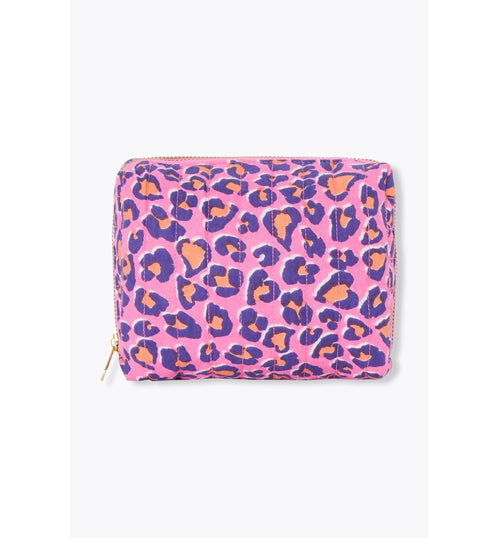 Trousse Matelassée Léopard - Rose Imprime