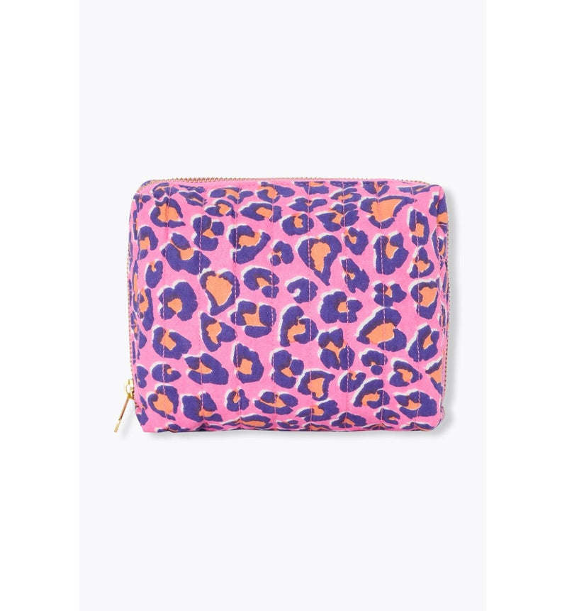 Trousse Matelassée Léopard - Rose Imprime