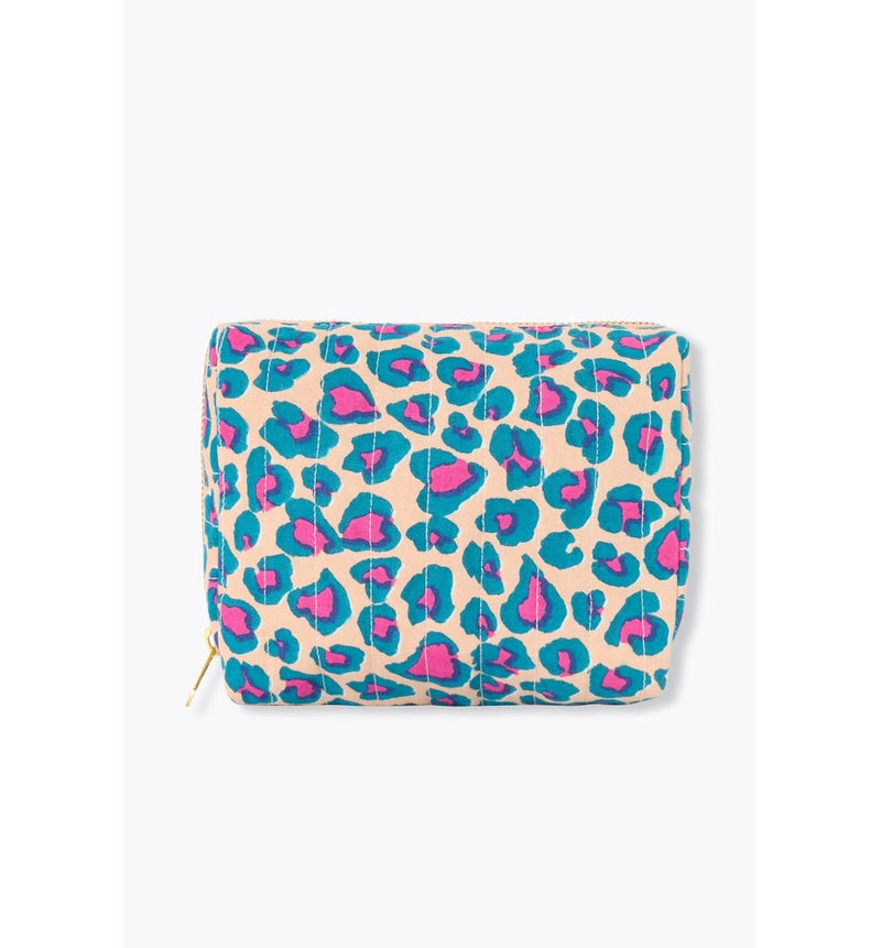 Trousse Matelassée Léopard - Rose Imprime